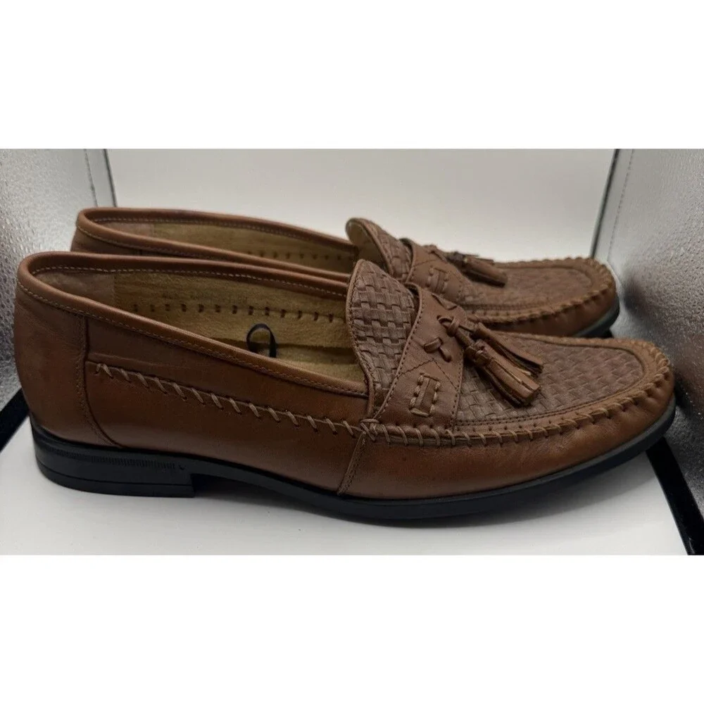 Nunn Bush Strafford Woven Tassel Loafer Brown Size 9